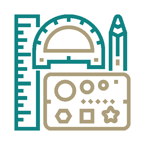 خط كش، پرگار، شابلون